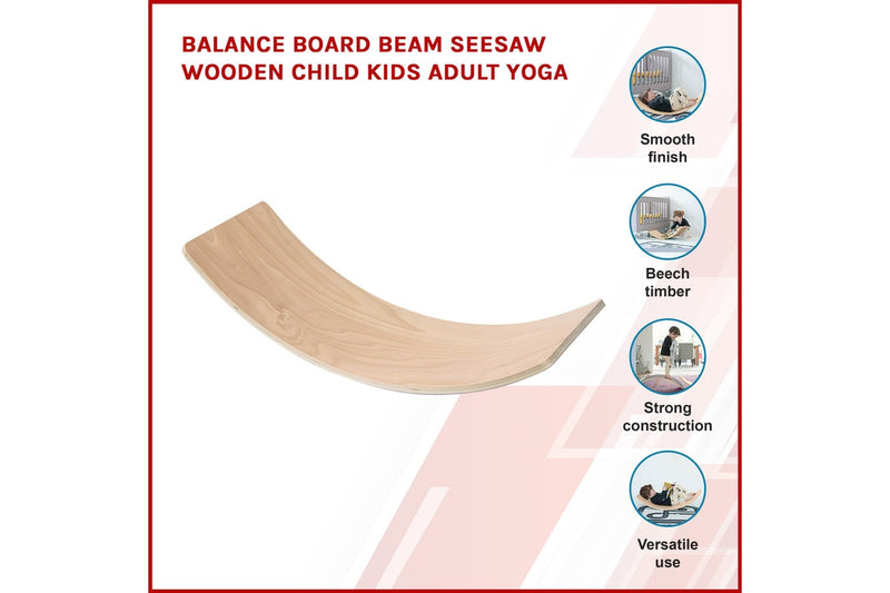 Balance Board Beam Seesaw Wooden Child Kids Adult Yoga