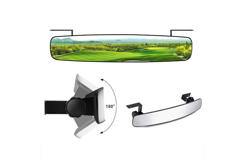 Adjustable Central Rear View Convex Golf Cart Mirror Replacement Compatible with Ezgo Club Car Yamaha