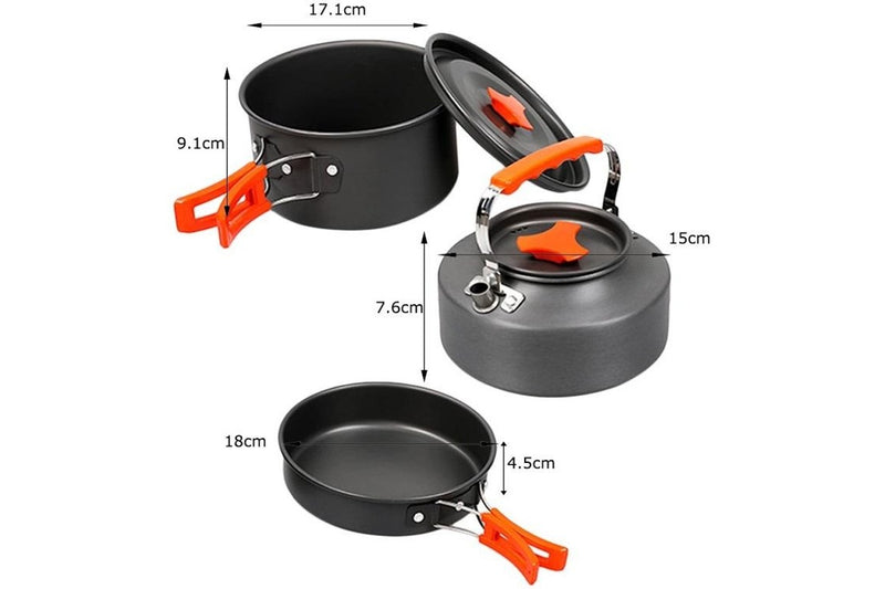 HYPERANGER Aluminum Outdoor Camping Cookware Set