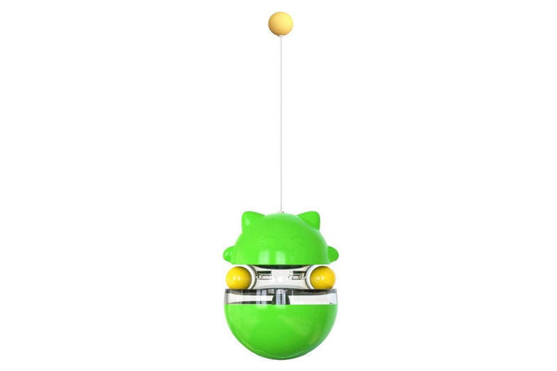 Pet Cat Treat Dispenser Ball Tumbler Interactive Puzzle Ball Pet Slow Feeder Toy Green