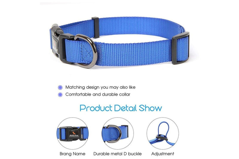 Sturdy Nylon Adjustable Durable Quick Safety Locked Bucklepet Collar For Small Medium And Big Dogs