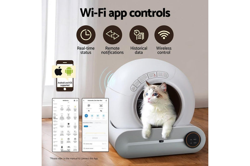 I.Pet Automatic Cat Litter Box Self-Cleaning Large Smart Toilet Tray App Control 9L