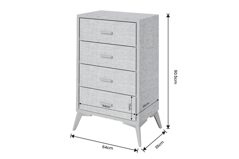 Fraser Country: Lyle 4 Drawer Dresser - Snow Velvet Light Grey