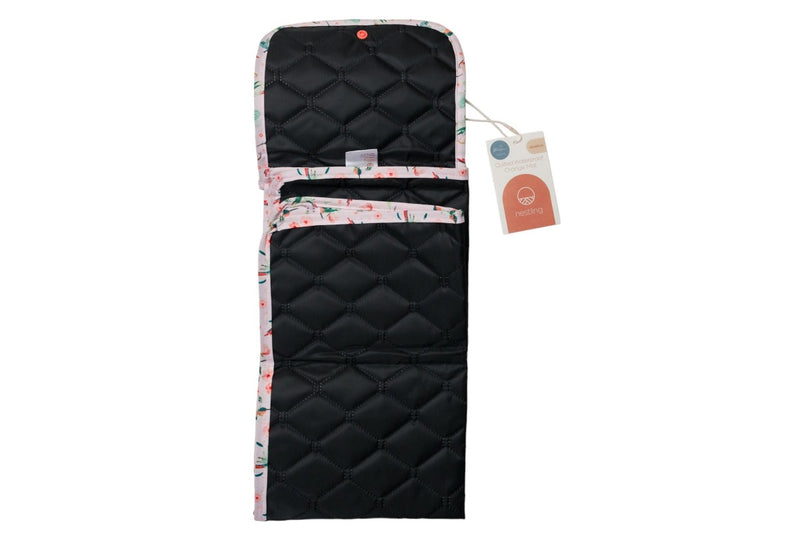 Nestling: Waterproof Quilted Change Mat - Pink Hummingbird