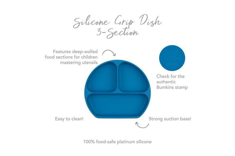 Bumkins: Silicone Grip Dish - Dark Blue