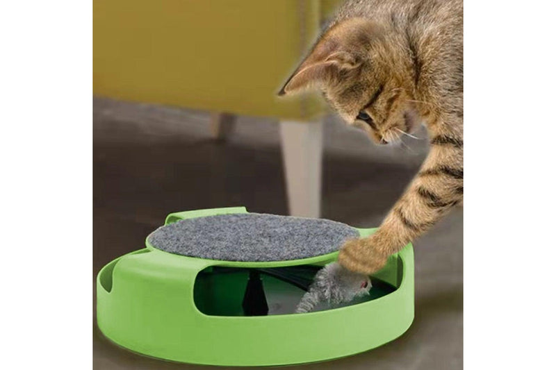 Pet Cat Catch Mouse Interactive Toy Scratch Board With Felt Scratching Claw Mat - 1Pc