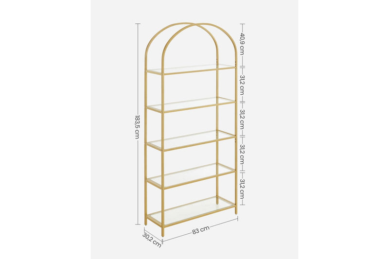 Vasagle 5-Tier Arch Glass Storage Shelf