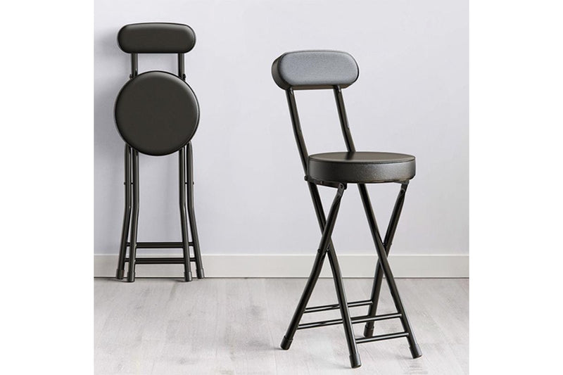 Folding Bar Stool - Black