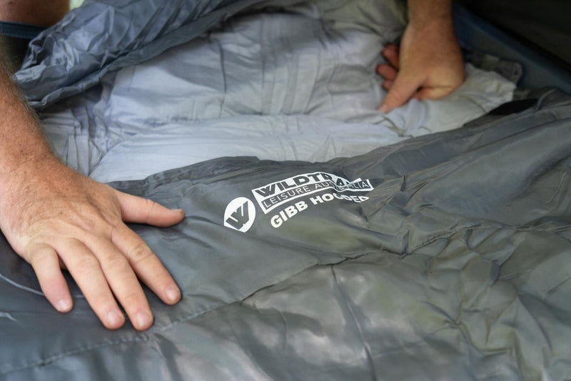 Wildtrak Gibb 180x70cm Camper Sleeping Bag Thermal Camping Hiking Grey Green