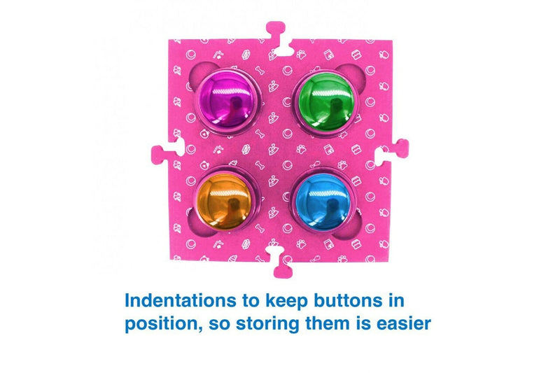 2PK Tech4Pets Mat Board Organiser Storage Holder For Talking Buttons Floor Pink