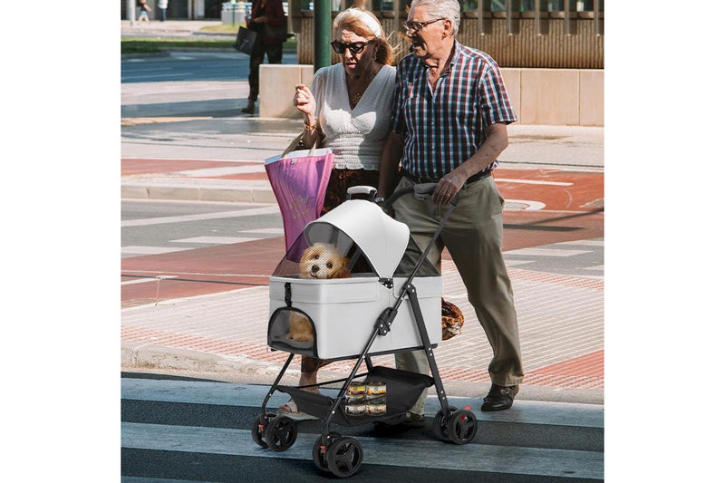 ZOOMIES 3-in-1 Foldable Pet Stroller - Grey