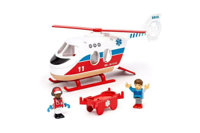 4pc Brio Rescue Helicopter Kids Childrens Pretend Play Interactive Toy 3y+