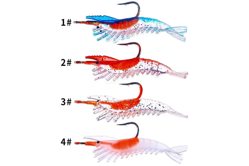 Pack Of 5 6cm 3g Soft Shrimp Lures For Sea Bass