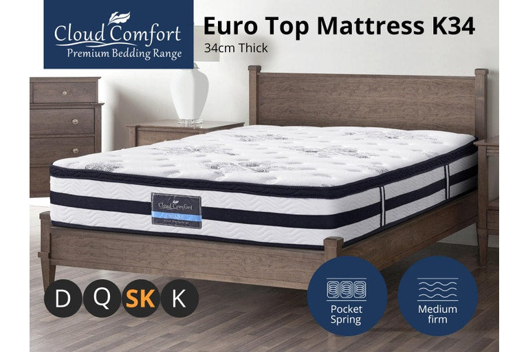 TSB Living Euro Top Mattress K34 - Super King