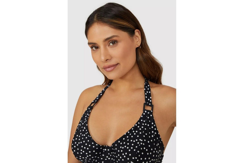 Gorgeous Womens/Ladies Spotted Non-Padded Tankini Top (Monochrome) (34E)