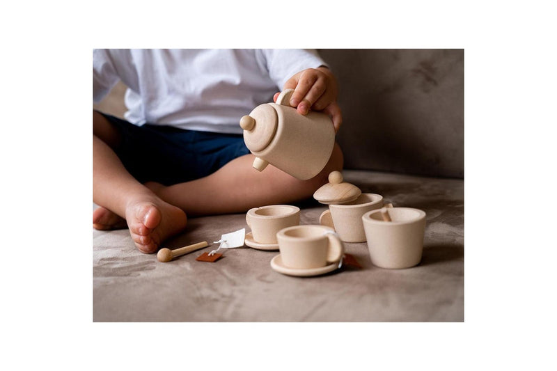 Plantoys Wood Tea Pot Cup Set Kids Childrens Interactive Play Toy Playset 2+