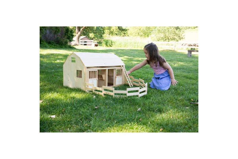 Countryside Wooden Stable & Barn Kids Children Farm Creative Play Toy Set 3+