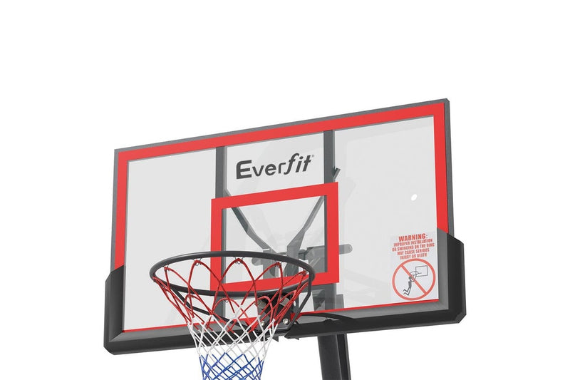 Portable Basketball Hoop Stand System Height Adjustable Net Ring Red