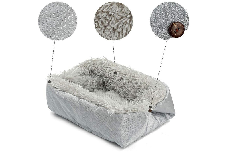 2-in-1 All Seasons Soft Waterproof-Lined Pet Beds - Gray