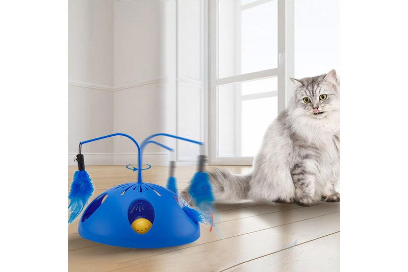 ZOOMIES 3-in-1 Automatic Interactive Cat Toy with Feather and Bell Ball