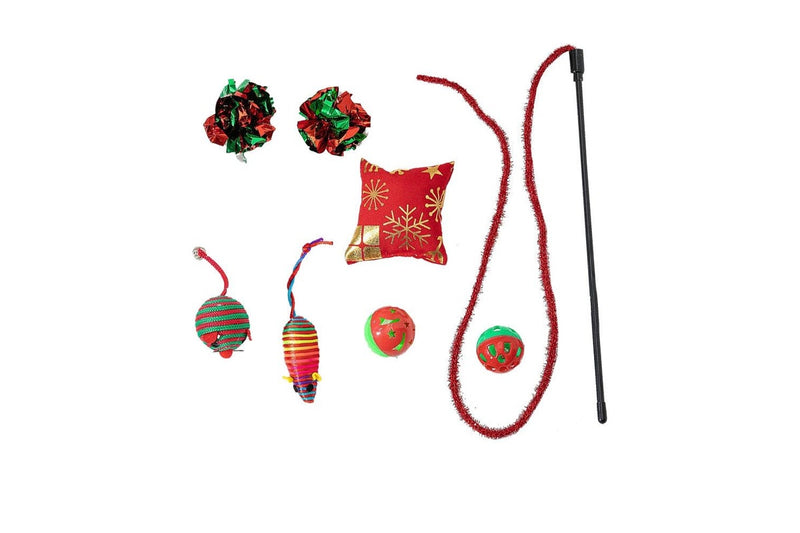 Christmas Theme Cat Toy Set Pet Interactive Toy Set Style 2