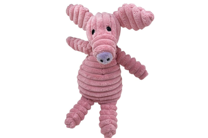 Pet Dog Chew Toy Cute Animal Shape Squeaky Plush Puppy Teeth Toy Pink Pig