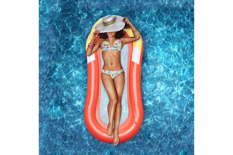 Inflatable Pool Mat Floating Pool Lounge Raft Water Bed Orange