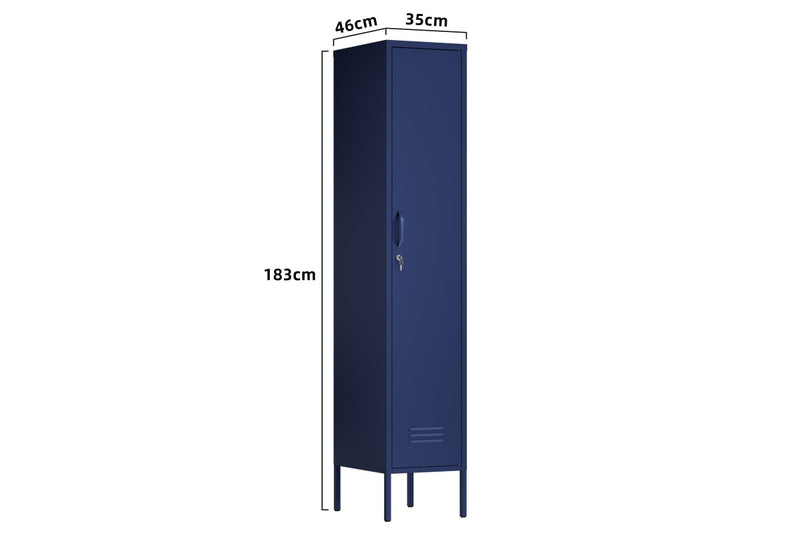 Fraser Country Milan Metal Locker Storage Cabinet - Navy Blue