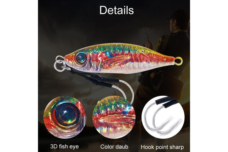 30g 10 Colour Set Of Slow Cranking Sea Fishing Lures With Iron Plate Lead Fish Design