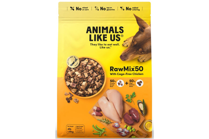 Animals Like Us: RawMix50 with Cage-Free Chicken Dog food (1.8kg)