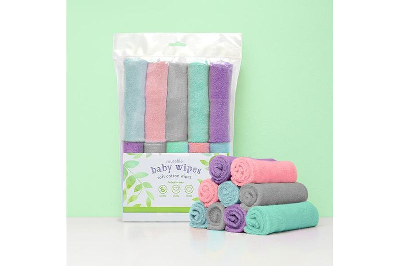 Bambino Mio: Reusable Baby Wipes - Cloud (10 Pack)