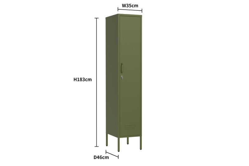 Fraser Country Milan Metal Locker Storage Cabinet - Olive Green