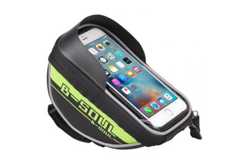 Waterproof Mountain Bike Bicycle Frame Front Tube Cycling Saddle Bag - Green - Standard