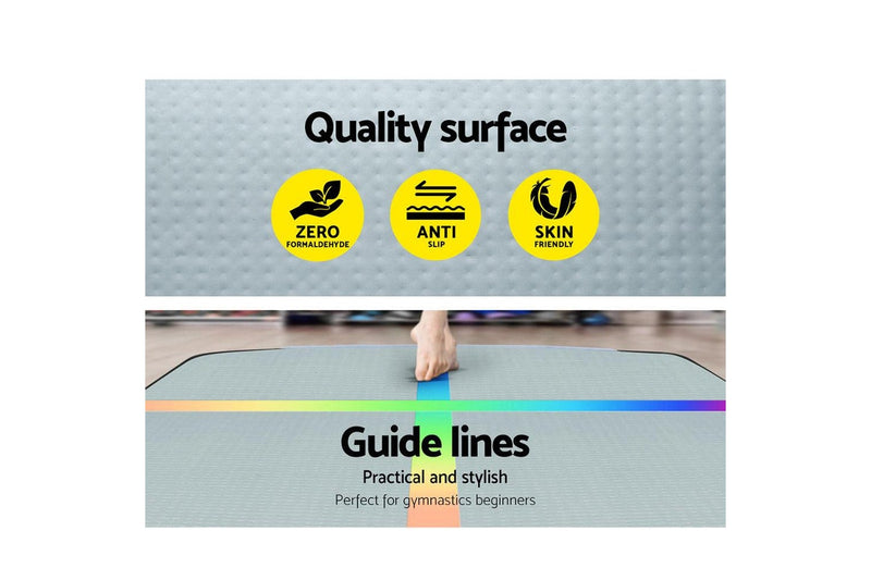 Everfit 4M Air Track Gymnastics Tumbling Exercise Mat Inflatable Mats + Pump - Multiple Colours - One Size