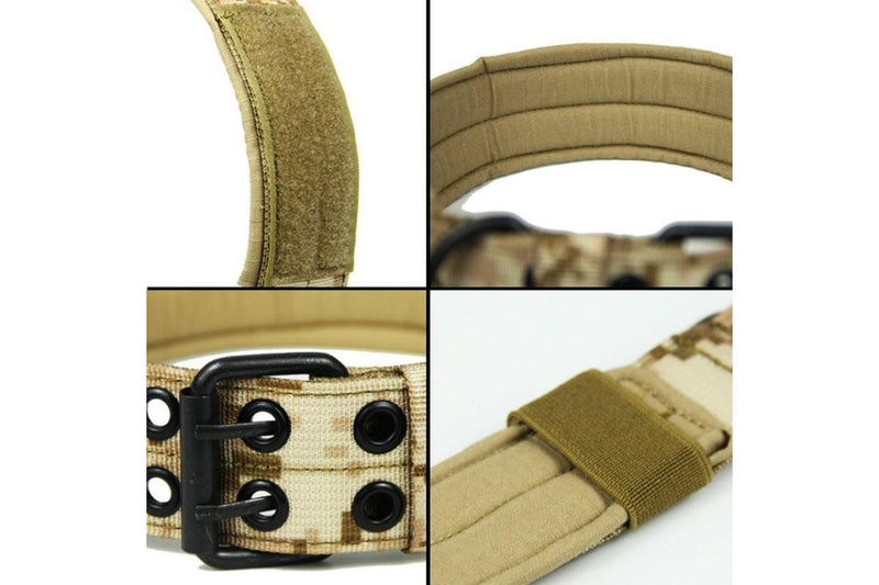 Tactical Comfortable Dog Collars - Beige Camo - M