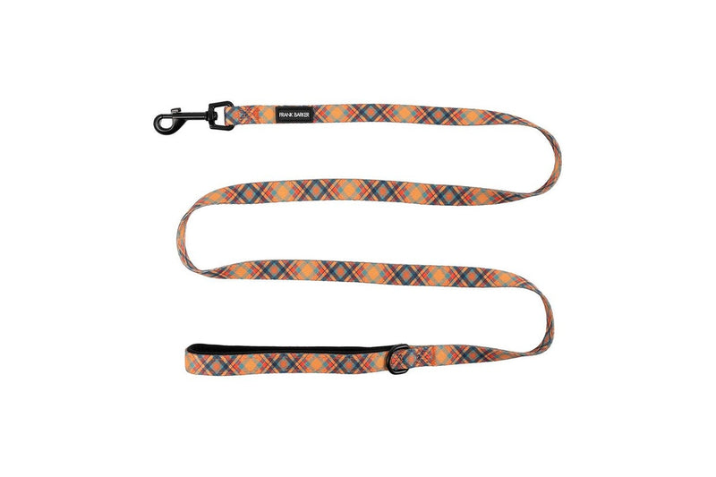 Frank Barker Adjustable 143x1.5cm Plaid Dog Lead Padded Leash Strap XS-S Orange