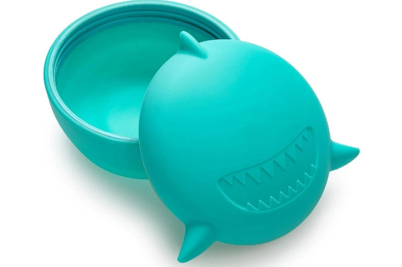 Melii: Silicone Animal Bowl with Lid & Utensils - Shark