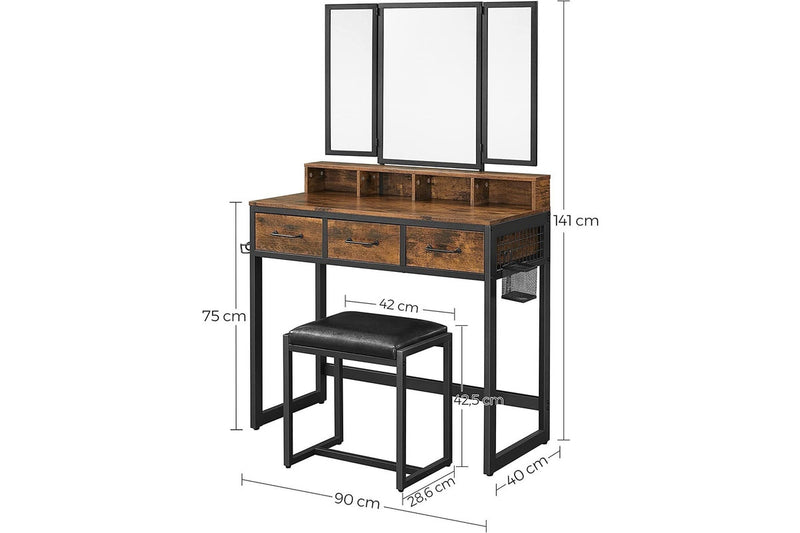 Vasagle Dressing Table With Stool