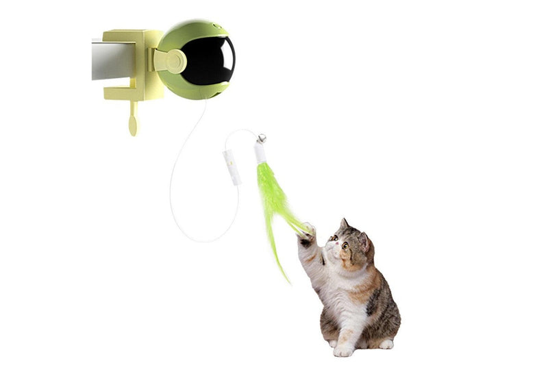 Electric Interactive Cat Toys Automatic Lifting Cat Teaser Toys Set Green