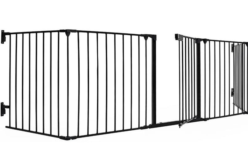 Pet Isolation Door Fireplace Fence - Black