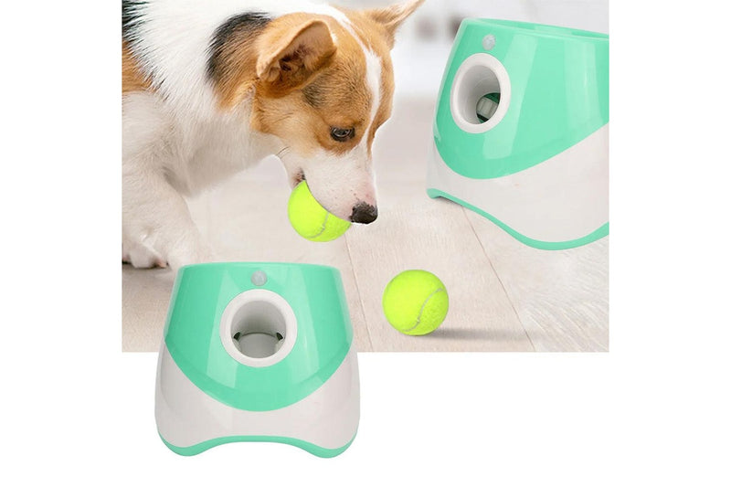 Automatic Ball Launcher Electric Interactive Ball Thrower Pet Dog Fetch Machine Green