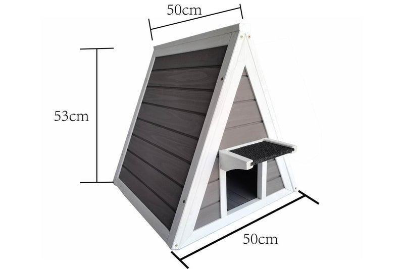 Solid Wood Outdoor Small Pet House - White & Light Grey