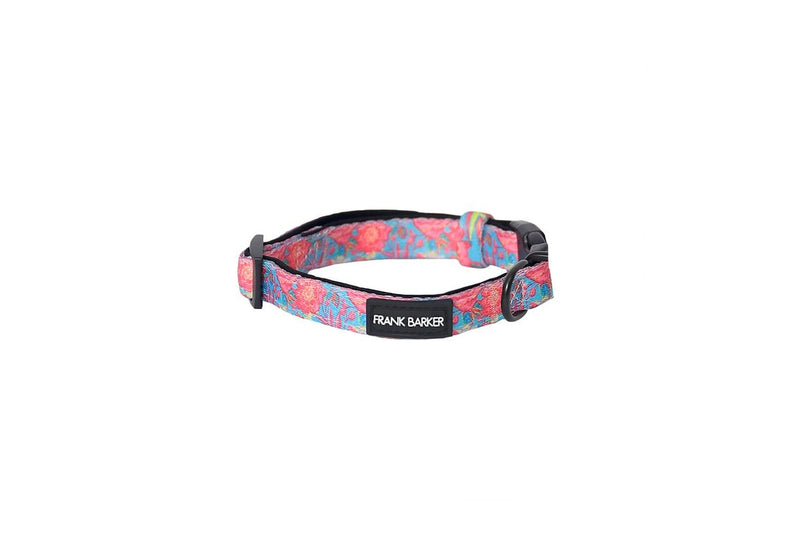 Frank Barker Adjustable 25-40cm Floral Dog Pet Collar Neck Strap w Clasp S