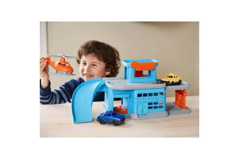 Green Toys Parking Garage Kids Childrens Pretend Imaginative Play Toy 3+