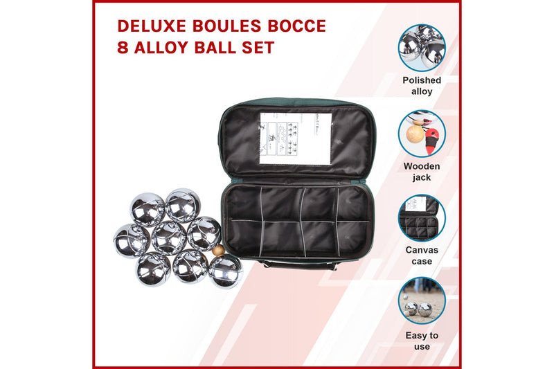 Deluxe Boules Bocce 8 Alloy Ball Set