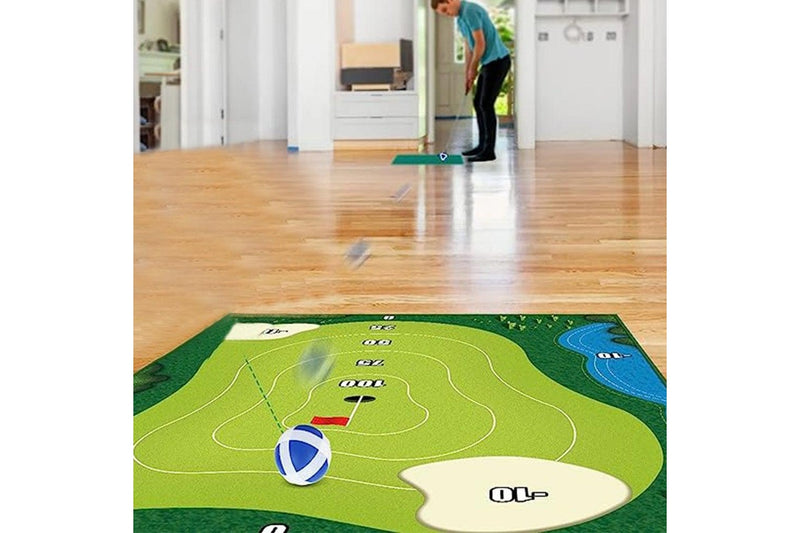 Chipping Golf Game Mat Set Practice Play Indoor Outdoor Games Equipment - One Size