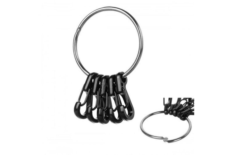 5Pcs Quick Release Spring Hook Large Hole Carabiner Black - Standard