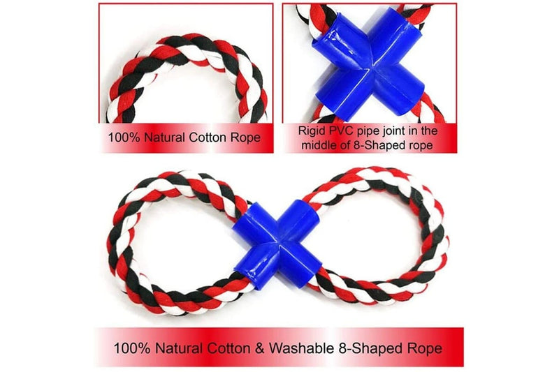 Strong Non-toxic Natural Cotton 8 Shaped Dog Rope Chew Toys Play Game Training And Massage Gums