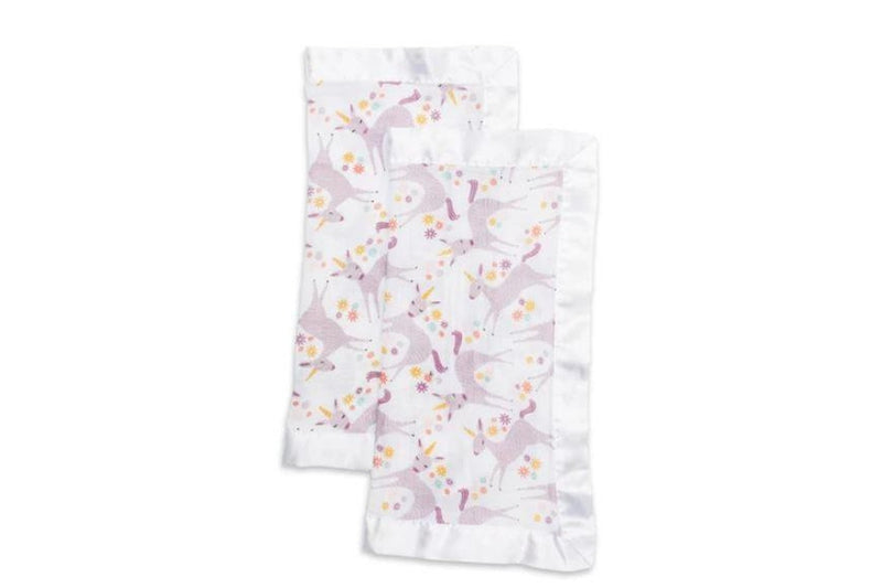 Lulujo: Muslin Security Blanket - Unicorn (2 Pack)