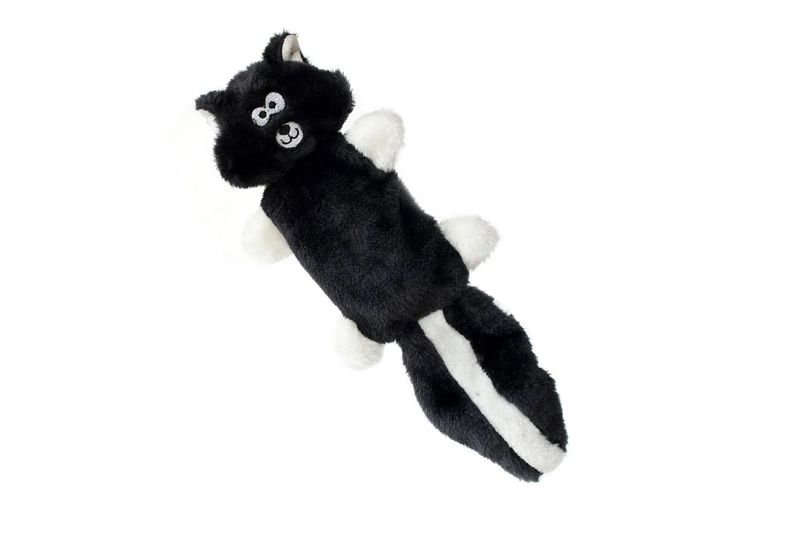 Zippy Paws Zingy Skunk No Stuffing Durable Squeaky Plush Dog Toy - One Size